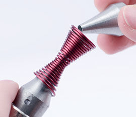 Lifting the first half of the mandrel from the wire